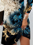 Notched Ombre Casual Dress