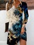 Notched Ombre Casual Dress