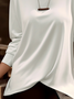 Asymmetric Casual Plain T-Shirt