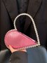 Banquet Party Heart Shaped Diamond Leather Ladies Clutch Elegant