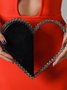 Banquet Party Heart Shaped Diamond Leather Ladies Clutch Elegant