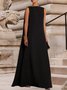 Plain Sleeveless Crew Neck Casual Weaving Dress