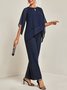 Plain Elegant Crew Neck Loose Urban Two-Piece Set