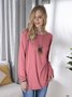 Jersey Raglan Sleeve Casual Crew Neck Shirt & Blouses