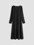 Grid Casual Loose Cowl Neck Fall Dress