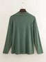 Turtleneck Loose Cotton Solid Long Sleeve Top