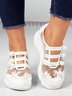 Breathable Mesh Floral Embroidery Casual Shoes