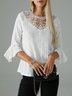 Crew Neck Lace Casual Shirt