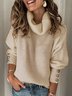 Acrylic Plain Cowl Neck Casual Jumper