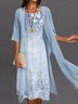 JFN Floral Two Pieces Casual Midi Dress Mother of the Bride Outfits