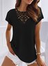 Plain Polyester Fibre Loose Casual T-shirt