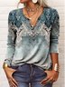 Regular Fit Half Open Collar Ethnic Boho Top