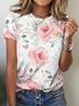 Crew Neck Floral Casual T-Shirt