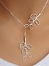 Casual Silver Cutout Leaf Necklace Boho Vacation Jewelry