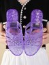 Transparent Embossed Flower House Slippers