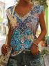 Vintage Loose V Neck Tank Top