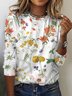 Floral Loose Casual Crew Neck Long sleeve T-Shirt