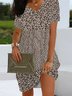 Loose Floral V Neck Casual Dress