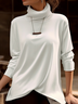 Asymmetric Casual Plain T-Shirt