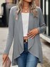 Draped Shape Plain Coat